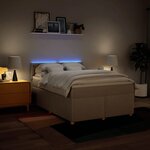 vidaXL Sommier à lattes de lit avec matelas Crème 140x190 cm Tissu
