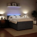 vidaXL Sommier à lattes de lit et matelas Gris foncé 140x190cm Velours