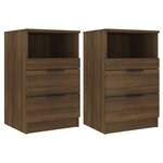 vidaXL Tables de chevet 2 Pièces Chêne marron Bois d'ingénierie