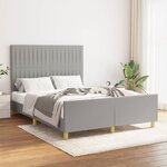 vidaXL Cadre de lit avec tête de lit Gris clair 140x200 cm