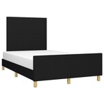 vidaXL Cadre de lit avec tête de lit noir 120x190 cm tissu