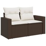 vidaXL Salon de jardin avec coussins 6 Pièces marron résine tressée