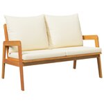 Ensemble de bistrot 3 pièces avec coussins en bois d'acacia