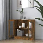 vidaXL Armoire à vitrine Chêne fumé 82 5x30 5x80 cm Bois d'ingénierie