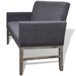 vidaXL Banc avec coussin rembourré tissu hévéa gris foncé