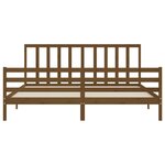 vidaXL Cadre de lit avec tête de lit marron miel 200x200cm bois massif