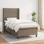 vidaXL Sommier à lattes de lit avec matelas Taupe 80x200 cm Tissu