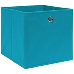 vidaXL Boîtes de rangement 4 Pièces Bleu azuré 32x32x32 cm Tissu