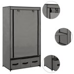vidaXL Garde-robe Gris 87 x 49 x 159 cm Tissu