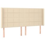 vidaXL Sommier à lattes de lit matelas et LED Crème 160x200 cm Tissu
