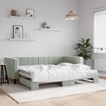 vidaXL Lit de jour avec lit gigogne gris clair 90x200 cm velours