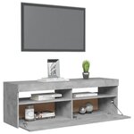 vidaXL Meuble TV avec lumières LED gris béton 120x35x40 cm