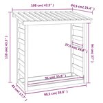 vidaXL Support pour bois de chauffage Blanc 108x64 5x110cm Bois de pin