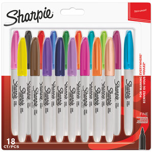 SHARPIE Assortiment de 18 Marqueurs permanents - Pointe Fine