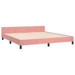 vidaXL Cadre de lit avec tête de lit Rose 160x200 cm Velours