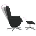 vidaXL Fauteuil de massage inclinable avec repose-pied noir tissu