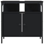 vidaXL Armoire lavabo de salle de bain noir 60x30x60 cm