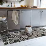 Tapis de Cuisine carreaux de Ciment 60 x 90 cm - Noir