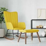 vidaXL Chaise à bascule avec repose-pied Jaune moutarde Velours