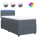 vidaXL Sommier à lattes de lit et matelas Gris foncé 90x190 cm Velours