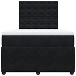 vidaXL Sommier à lattes de lit avec matelas noir 120x190 cm velours