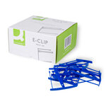 Relieur fasteneur q-connect plastique e-clips couleur bleue boîte 100 unités