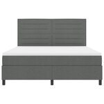 vidaXL Lit à sommier avec matelas gris foncé super king en tissu