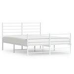 vidaXL Cadre de lit métal avec tête de lit/pied de lit blanc 150x200cm