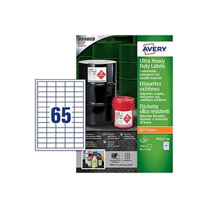 Bte 3250 étiquettes ultra-résistantes en polyéthylène étirable 38 x 21 mm avery