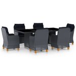 vidaXL Ensemble à manger d'extérieur 7Pièces et coussins résine tressée