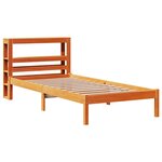 vidaXL Cadre de lit avec tête de lit cire marron 75x190 cm bois de pin
