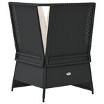 vidaXL Canapé d'angle de jardin avec coussins noir résine tressée