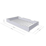 Tiroir de lit 90 x 160 avec sommier BUDDY - beige