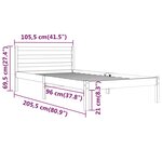 vidaXL Cadre de lit bois de pin massif 100x200 cm