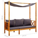 vidaXL Banc de jardin avec auvent Bois d'acacia solide
