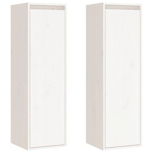 vidaXL Armoires murales 2 Pièces Blanc 30x30x100 cm Bois de pin massif