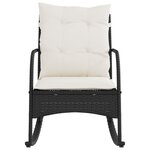 vidaXL Chaise à bascule de jardin avec coussins noir résine tressée