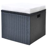 vidaXL Mobilier à dîner de jardin 6Pièces et coussins Résine tressée Noir