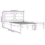 vidaXL Cadre de lit Gris Bois massif 150x200 cm Très grand