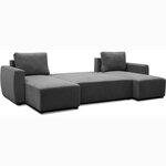 Canapé d'angle convertible panoramique PHAREL 5/6 places - anthracite - Coffre de rangement - 297x155x85 cm