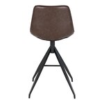 2 chaises de comptoir en cuir synthétique marron avec pieds noirs