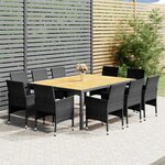 vidaXL Ensemble à manger de jardin 11 Pièces résine tressée gris