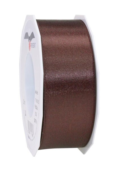 Satin double face 25-m-rouleau 40 mm brun