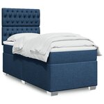 vidaXL Sommier à lattes de lit avec matelas Bleu 100x200 cm Tissu