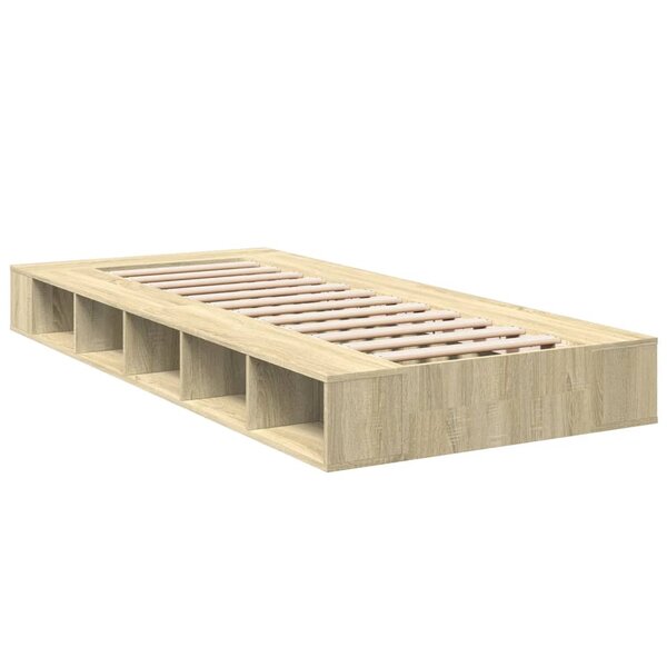 vidaXL Cadre de lit chêne sonoma 75x190 cm bois d'ingénierie
