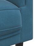 vidaXL Canapé avec coussins 3 places bleu velours