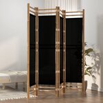 vidaXL Cloison de séparation pliante 4 panneaux 160 cm Bambou et toile