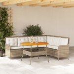 vidaXL Salon de jardin avec coussins 2 Pièces beige résine tressée
