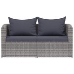 vidaXL Canapés d'angle de jardin 2 Pièces Gris Résine tressée