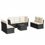 vidaXL Salon de jardin 8 Pièces avec coussins noir résine tressée